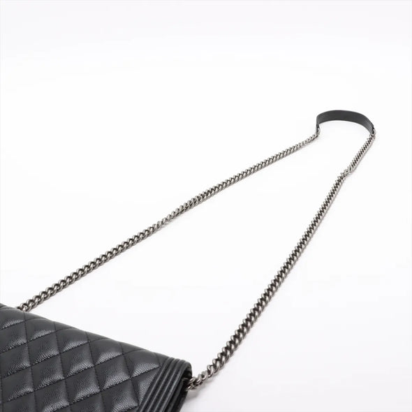 Chanel Black Caviar Calfskin Boy Chanel Wallet On Chain [Clearance Sale]
