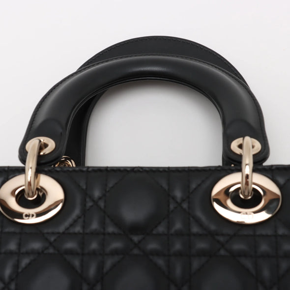 Christian Dior Black Cannage Lambskin Leather Small Lady Dior Bag [Clearance Sale]