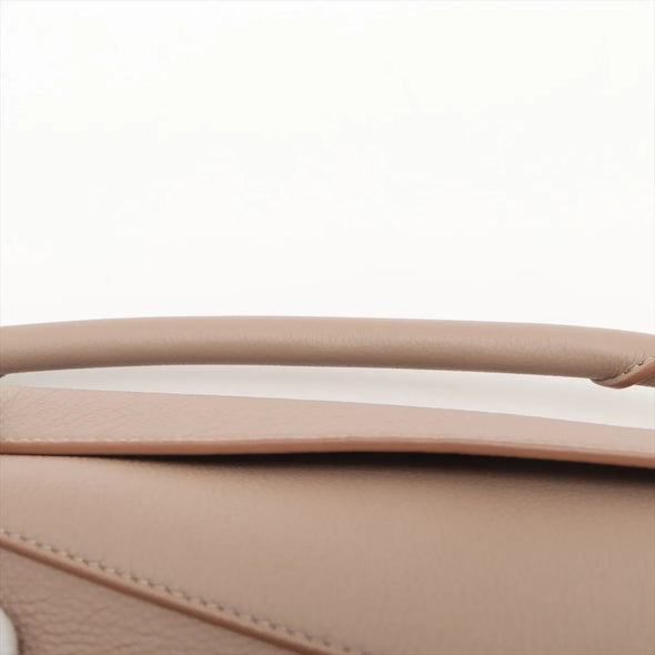 Loewe Beige White Leather Small Puzzle Bag  [Clearance Sale]