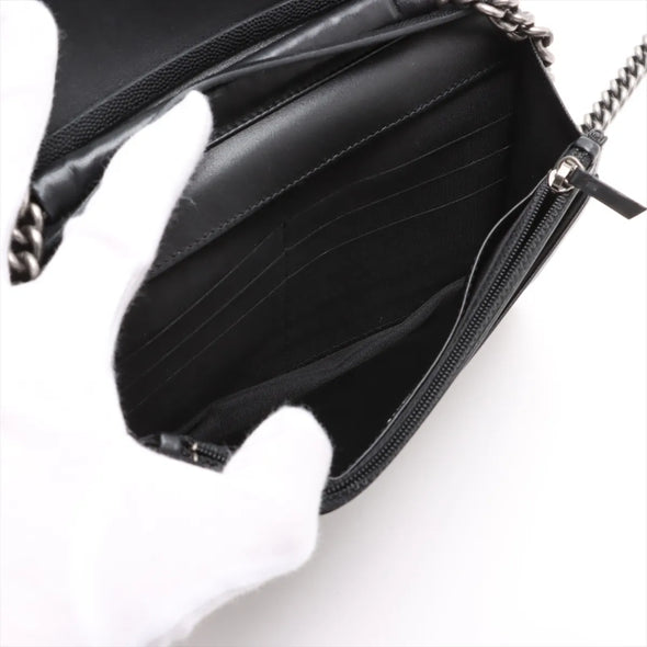 Chanel Black Caviar Calfskin Boy Chanel Wallet On Chain [Clearance Sale]