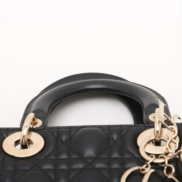 Christian Dior Black Cannage Lambskin Leather Small Lady Dior Bag  [Clearance Sale]