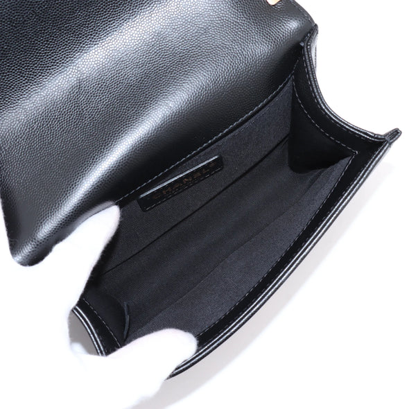 Chanel Black Caviar Calfskin Samll Boy Chanel Flap Closure Handbag [Clearance Sale]