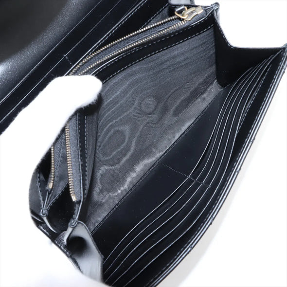 Gucci Black Leather GG Marmont Chain Wallet [Clearance Sale]