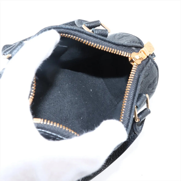 Louis Vuitton Noir Monogram Empreinte Leather Nano Speedy [Clearance Sale]