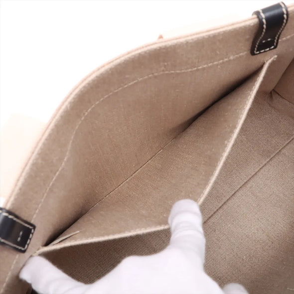 Chloe Black and Beige Canvas Medium Woody Tote Bag [Clearance Sale]