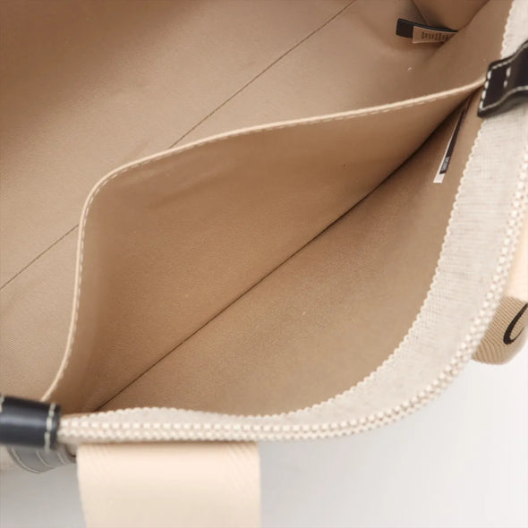 Chloe Black and Beige Canvas Medium Woody Tote Bag [Clearance Sale]