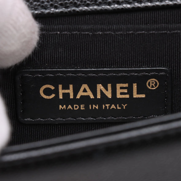 Chanel Black Caviar Calfskin Samll Boy Chanel Flap Closure Handbag [Clearance Sale]