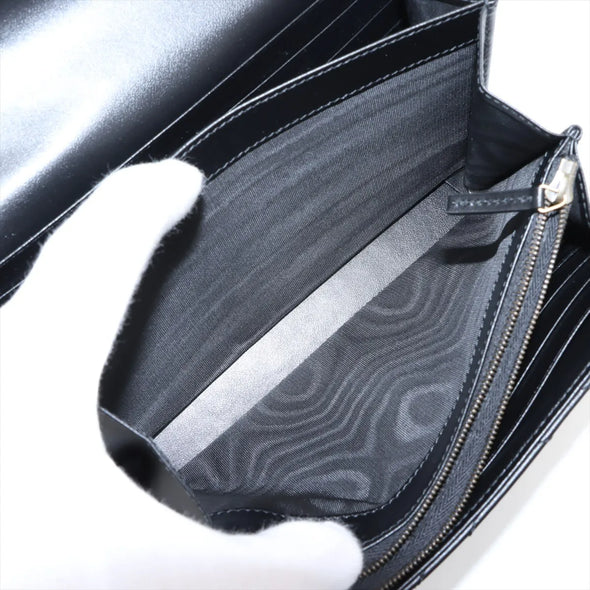 Gucci Black Leather GG Marmont Chain Wallet [Clearance Sale]