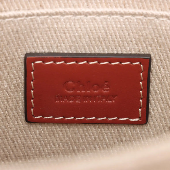 Chloe Brown and Beige Canvas Small Woody Tote Bag [Clearance Sale]