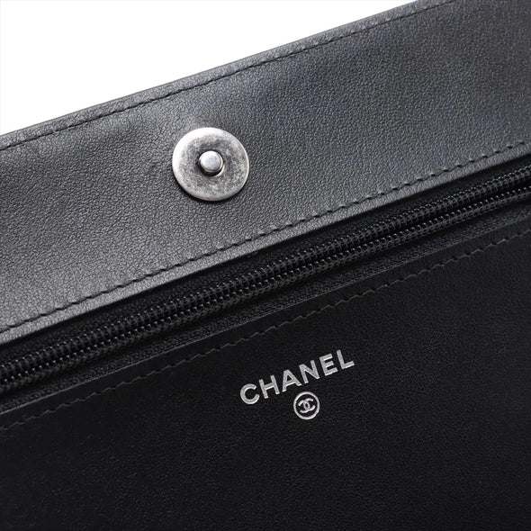 Chanel Black Caviar Calfskin Boy Chanel Wallet On Chain [Clearance Sale]