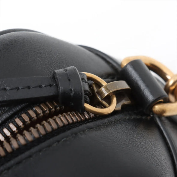 Gucci Black Leather GG Marmont Small Shoulder Bag [Clearance Sale]