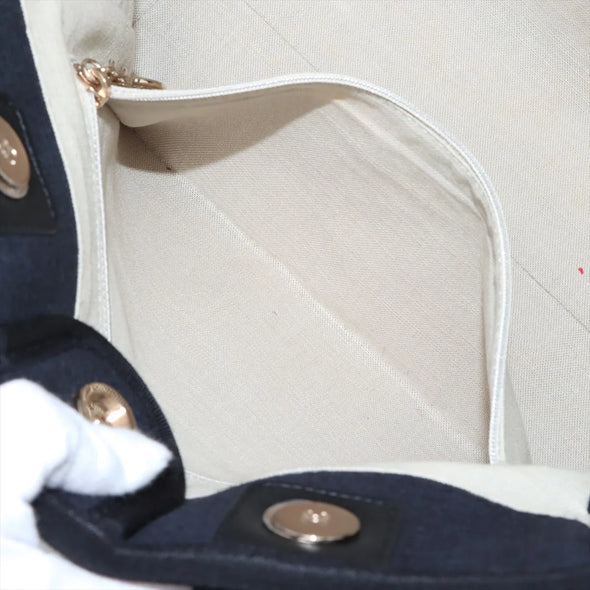 Chanel Black Canvas Deauville MM Shopping Tote [Clearance Sale]