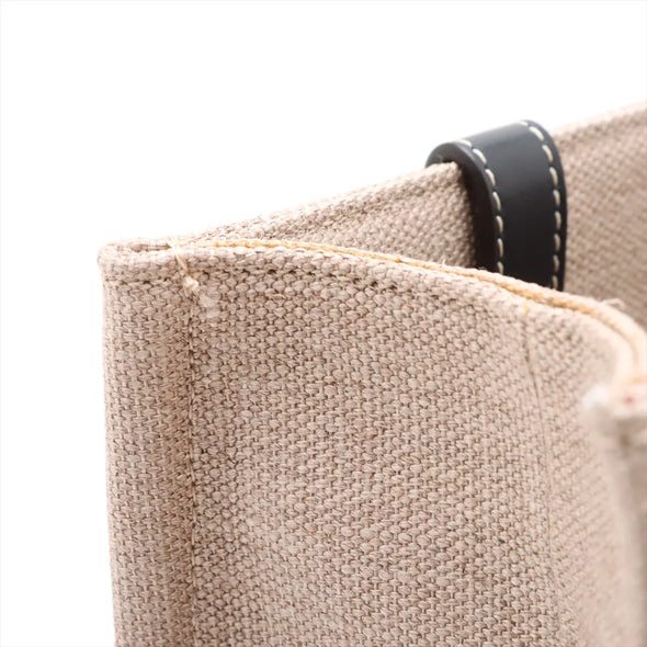 Chloe Black and Beige Canvas Medium Woody Tote Bag [Clearance Sale]