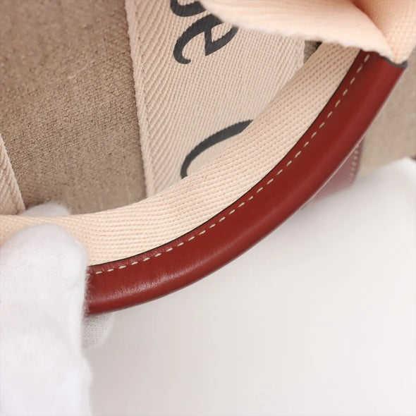 Chloe Brown and Beige Canvas Small Woody Tote Bag [Clearance Sale]
