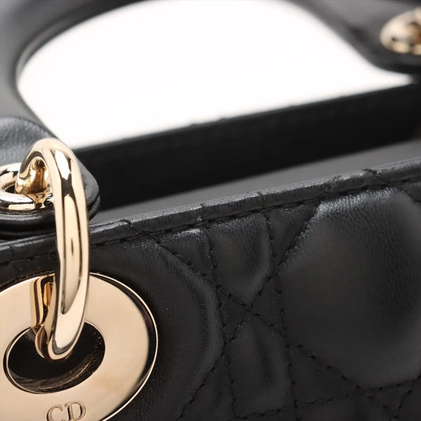 Christian Dior Black Cannage Lambskin Leather Small Lady Dior Bag  [Clearance Sale]