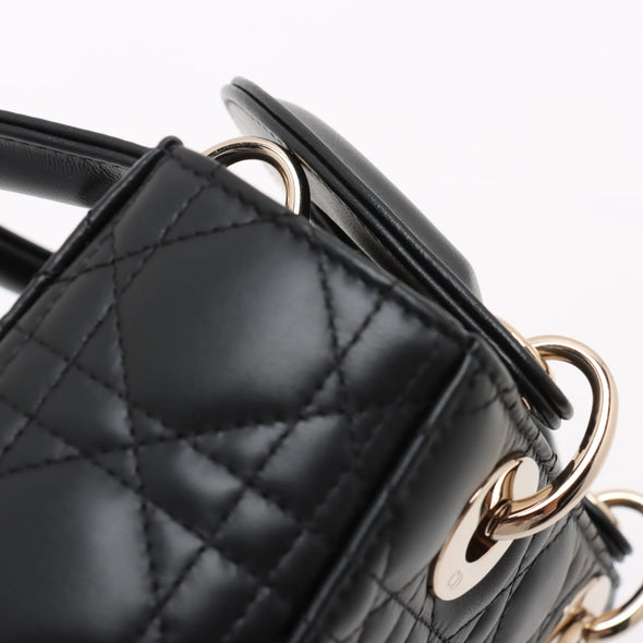 Christian Dior Black Cannage Lambskin Leather Small Lady Dior Bag [Clearance Sale]