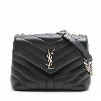 Saint Laurent Black Leather Small Loulou Shoulder Bag  [Clearance Sale]