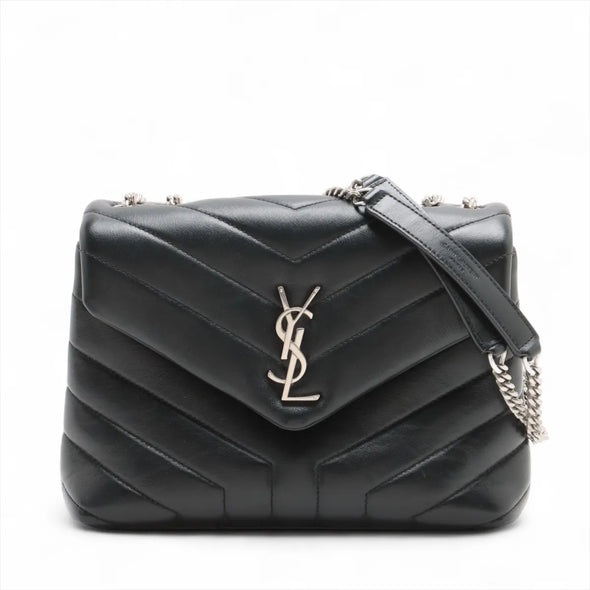 Saint Laurent Black Leather Small Loulou Shoulder Bag  [Clearance Sale]