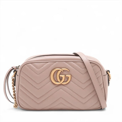 Gucci Dusty Pink Leather GG Marmont Small Shoulder Bag [Clearance Sale]