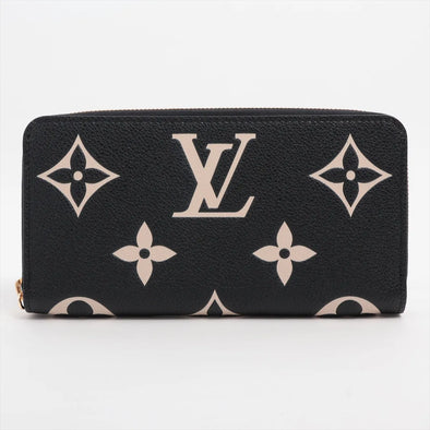 Louis Vuitton Black Beige Bicolor Monogram Empreinte Leather Zippy Wallet [Clearance Sale]