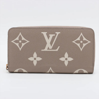 Louis Vuitton Tourterelle Bicolor Monogram Empreinte Leather Zippy Wallet [Clearance Sale]