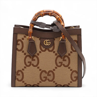 Gucci Brown Canvas Jumbo GG Diana Bag [Clearance Sale]