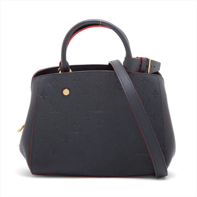 Louis Vuitton Navy Blue Monogram Empreinte Leather Montaigne BB [Clearance Sale]