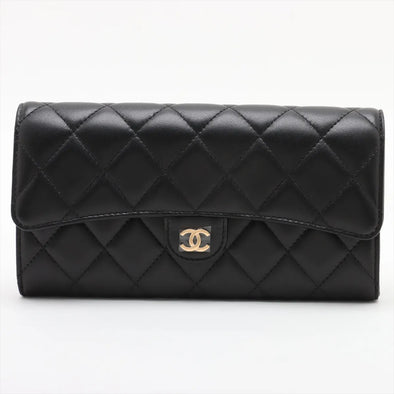 Chanel Black Nappa Leather Classic Flap Wallet [Clearance Sale]