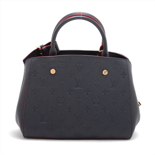 Louis Vuitton Navy Blue Monogram Empreinte Leather Montaigne BB [Clearance Sale]