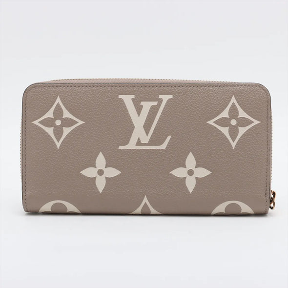 Louis Vuitton Tourterelle Bicolor Monogram Empreinte Leather Zippy Wallet [Clearance Sale]