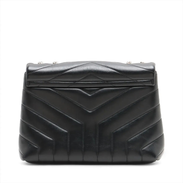 Saint Laurent Black Leather Small Loulou Shoulder Bag  [Clearance Sale]