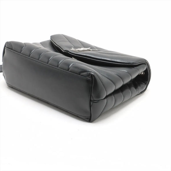 Saint Laurent Black Leather Small Loulou Shoulder Bag  [Clearance Sale]