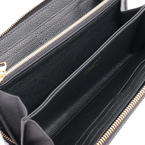 Louis Vuitton Black Beige Bicolor Monogram Empreinte Leather Zippy Wallet [Clearance Sale]