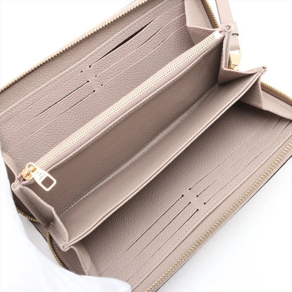 Louis Vuitton Tourterelle Bicolor Monogram Empreinte Leather Zippy Wallet [Clearance Sale]