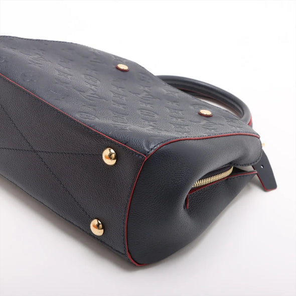 Louis Vuitton Navy Blue Monogram Empreinte Leather Montaigne BB [Clearance Sale]