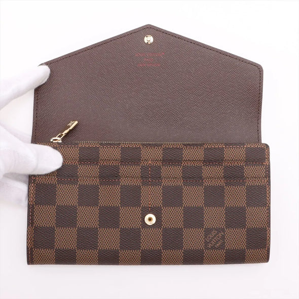 Louis Vuitton Damier Ebene Canvas Sarah Wallet [Clearance Sale]
