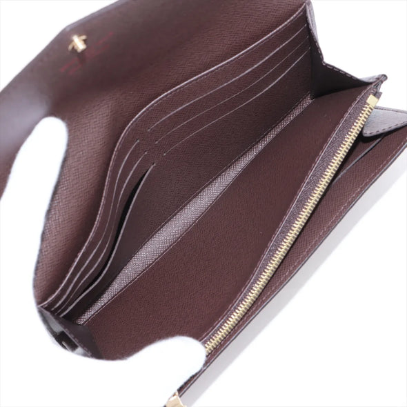 Louis Vuitton Damier Ebene Canvas Sarah Wallet [Clearance Sale]