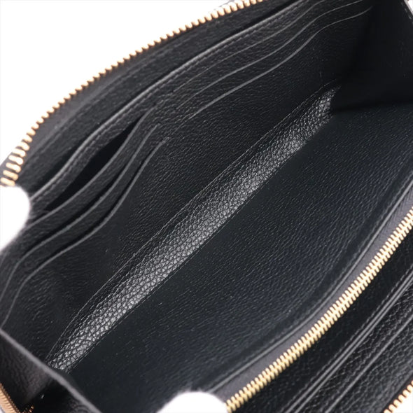 Louis Vuitton Black Beige Bicolor Monogram Empreinte Leather Zippy Wallet [Clearance Sale]