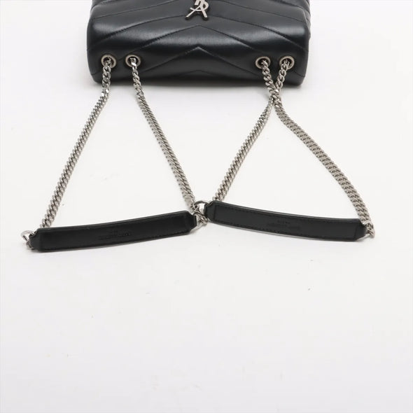 Saint Laurent Black Leather Small Loulou Shoulder Bag  [Clearance Sale]