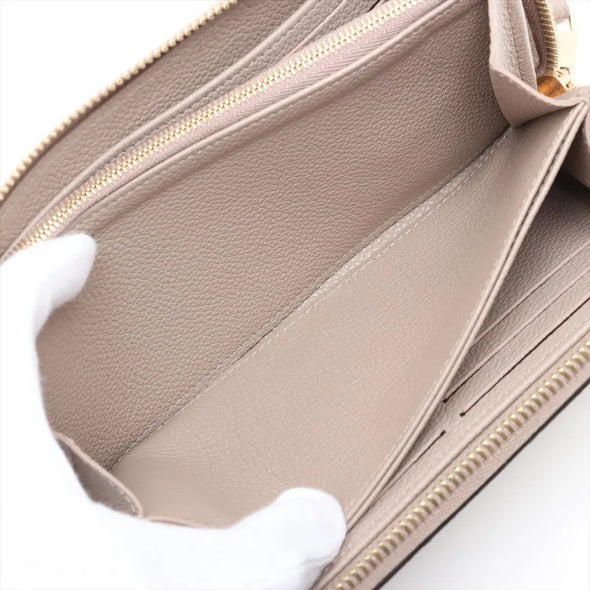 Louis Vuitton Tourterelle Bicolor Monogram Empreinte Leather Zippy Wallet [Clearance Sale]