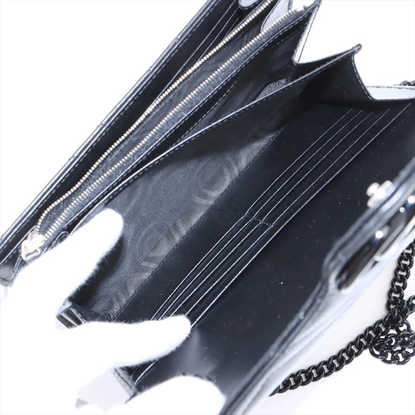 Gucci Black Marmont Matelasse Leather Chain Wallet [Clearance Sale]