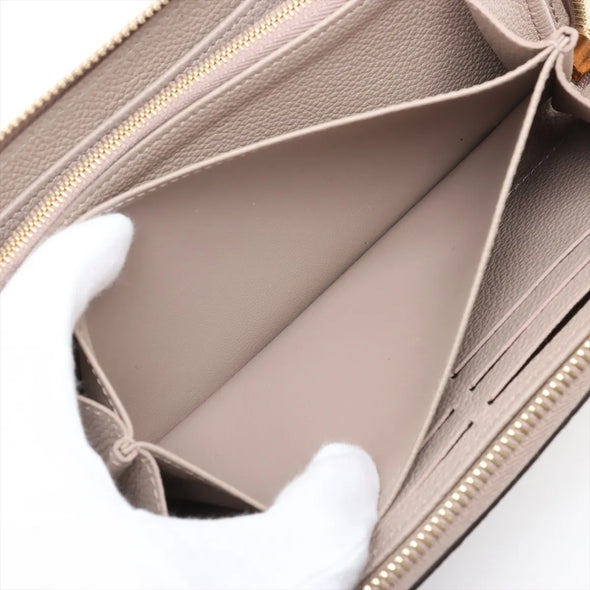 Louis Vuitton Tourterelle Bicolor Monogram Empreinte Leather Zippy Wallet [Clearance Sale]