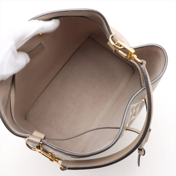 Louis Vuitton Tourterelle Bicolor Monogram Empreinte Leather Neonoe MM  [Clearance Sale]