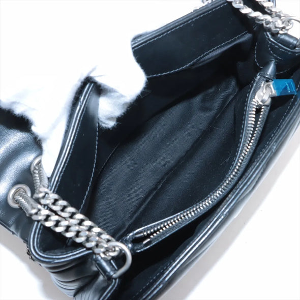 Saint Laurent Black Leather Small Loulou Shoulder Bag  [Clearance Sale]