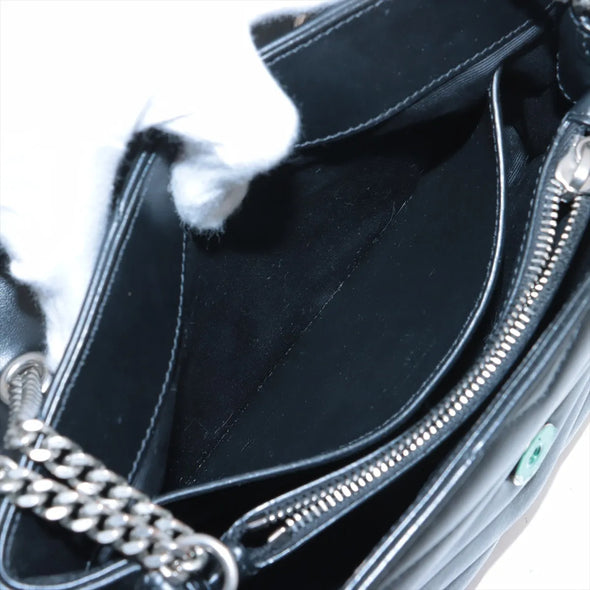 Saint Laurent Black Leather Small Loulou Shoulder Bag  [Clearance Sale]