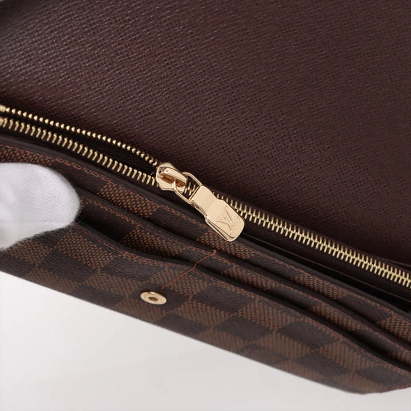 Louis Vuitton Damier Ebene Canvas Sarah Wallet [Clearance Sale]