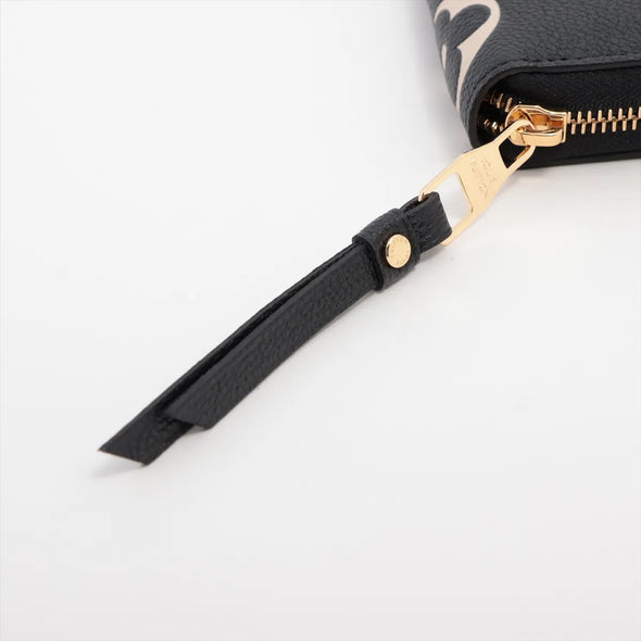 Louis Vuitton Black Beige Bicolor Monogram Empreinte Leather Zippy Wallet [Clearance Sale]