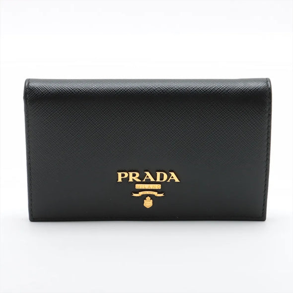 Prada Black Saffiano Leather Card Holder [Clearance Sale]
