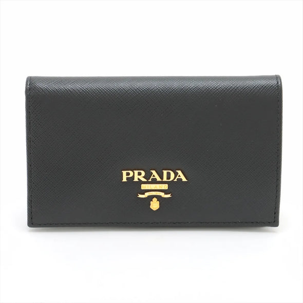 Prada Black Saffiano Leather Card Holder [Clearance Sale]