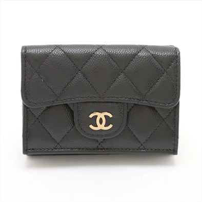 Chanel Black Nappa Leather Compact Wallet [Clearance Sale]